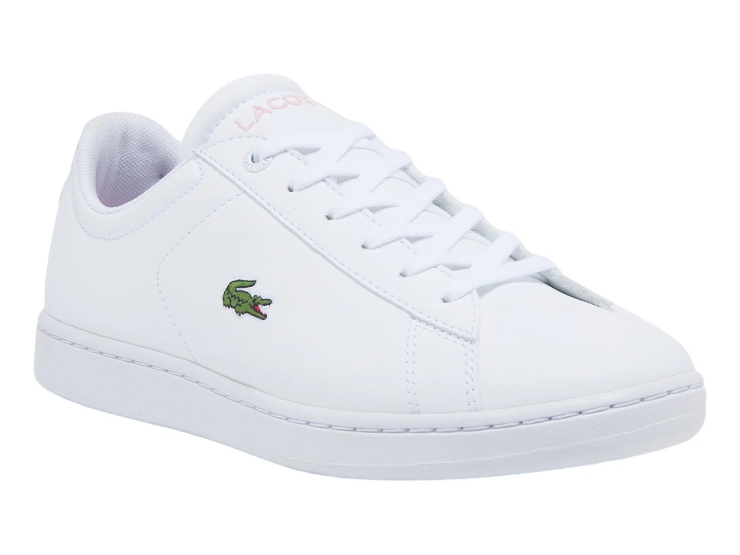 Tenis Lacoste Carnaby Evo Blanco y Rosa para Niña