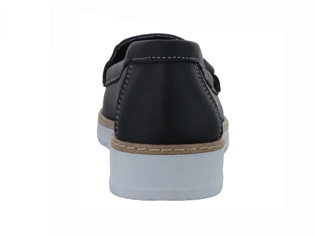 Zapatos Mocasines Luna Rosa Negro para Mujer