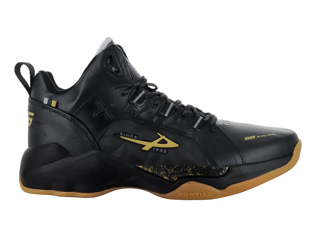 Tenis de Baloncesto Pontiac AXL Negro con Dorado para Hombre