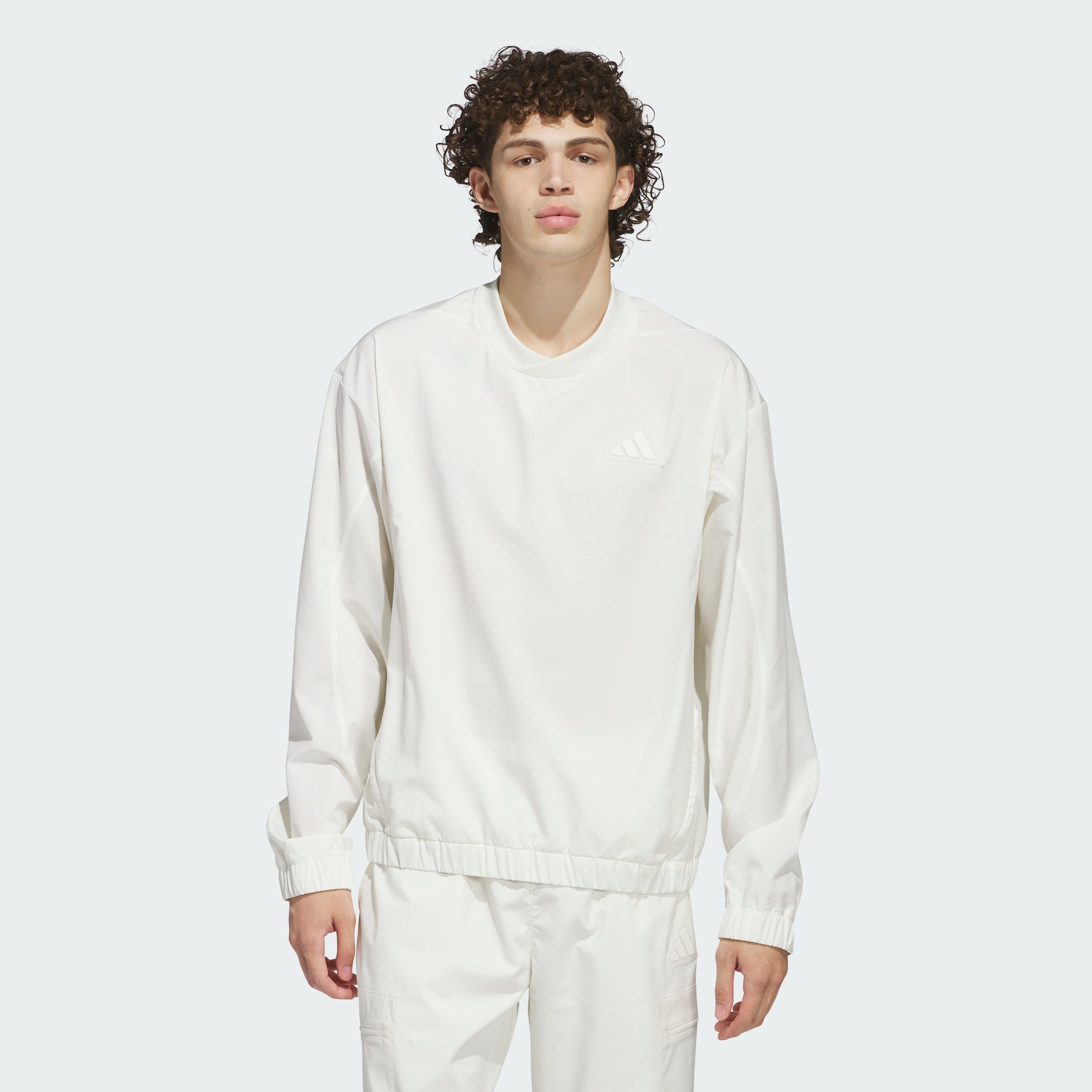 Men's adidas Woven Pullover Crew Sweatshirt