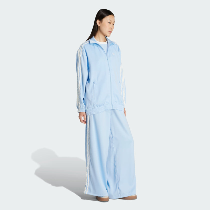 Women's adidas adidas Originals Satin Ruffle 3-Stripes Firebird Track Jacket