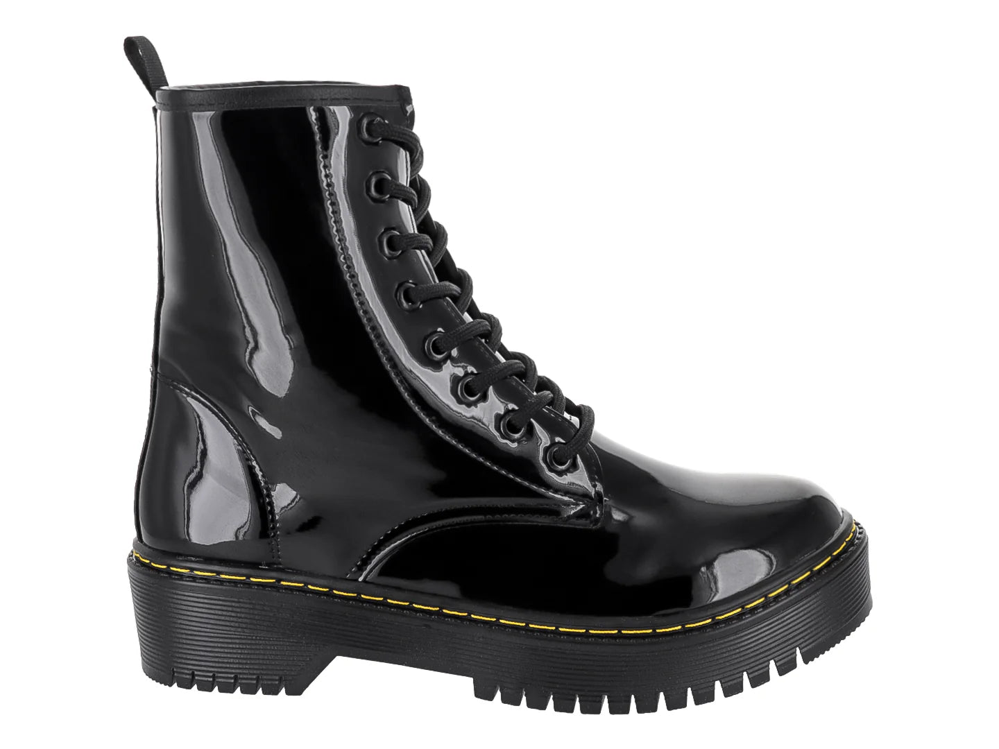 Botas de Combate MELIANA Charol Negro para Mujer
