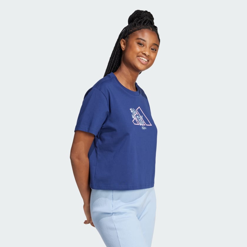 Women's adidas Tech Illustrate Graphic Loose Fit Crop Tee
