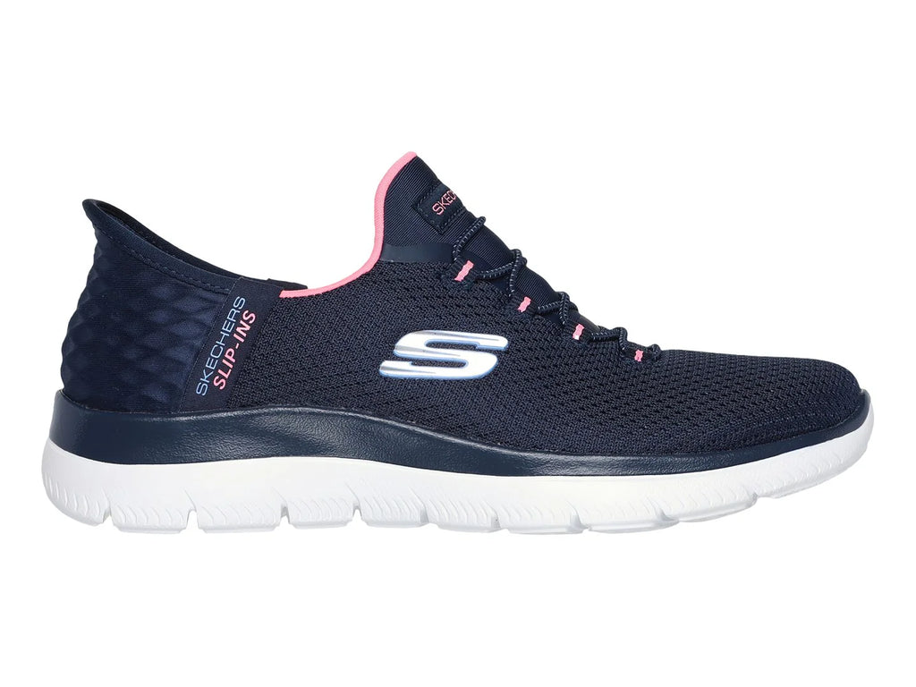 Tenis Skechers Summits Azul Marino y Rosa para Mujer