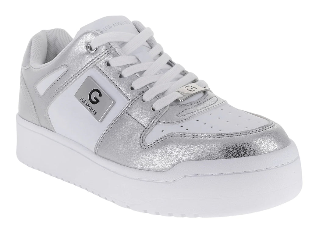 Tenis GBG Blanco y Plateado para Mujer