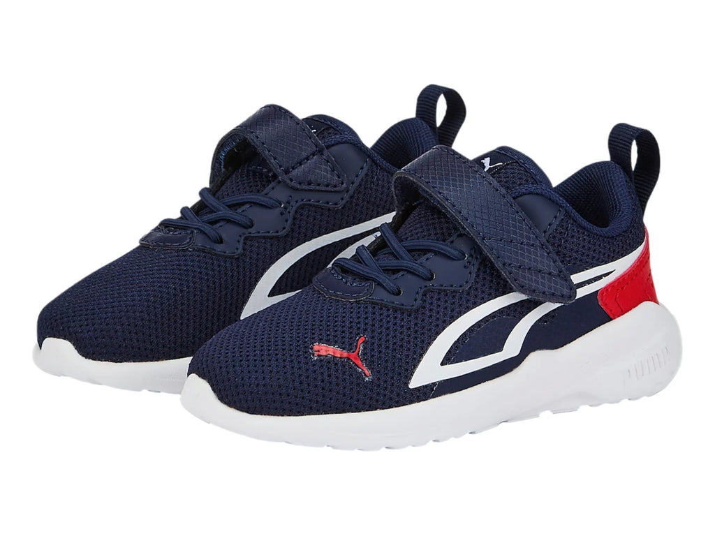 Tenis PUMA All Day Active Azul Marino y Rojo para Niño