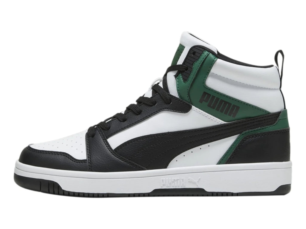 Tenis PUMA Rebound V6 Blanco Negro y Vino