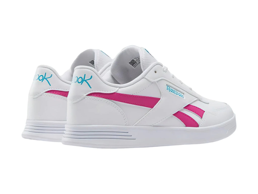 Tenis Reebok Court Advance Blancos con Rosa y Azul para Mujer