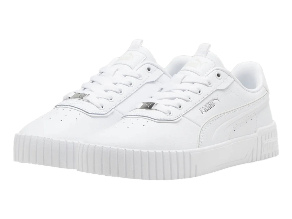 Tenis PUMA Carina 20 Lux Blanco y Plata para Mujer