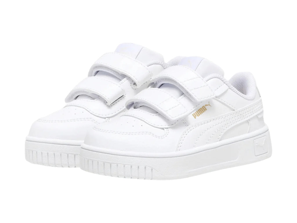 Tenis PUMA Carina Street V Blanco y Oro para Niña