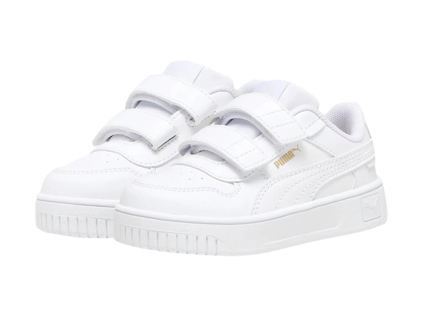 Tenis PUMA Carina Street V Blanco y Oro para Niña