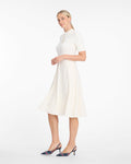 Ava Mixed Media Midi Dress in Frosted