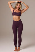 Soft Active Ruched Leggings in Plum