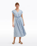 Haven Short Sleeve Midi Shirtdress in Wave Stripe