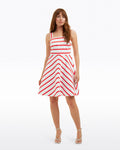 Zoe Love Circle Dress in Red Wentworth Stripe