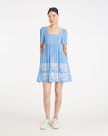 Dottie Babydoll Dress with Floral Embroidery