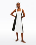 Genevieve Midi Dress in Black and White