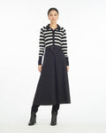 Darcy Mixed Media Dress in Black Stripe