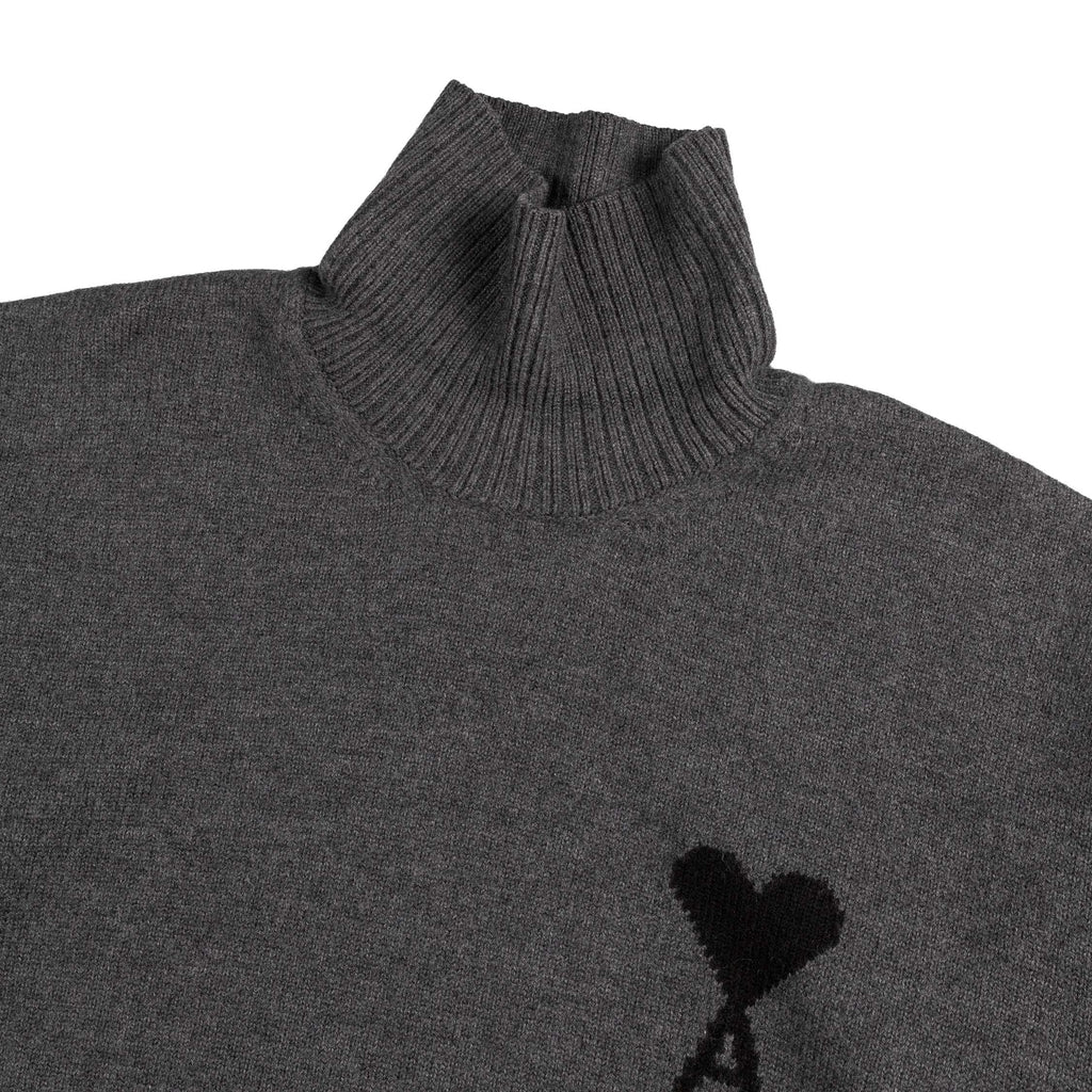 AMI Paris	Ami De Coeur Funnel Neck Wool Sweater