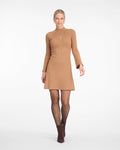 Lennox Mockneck Ribbed Knit Dress in Chestnut