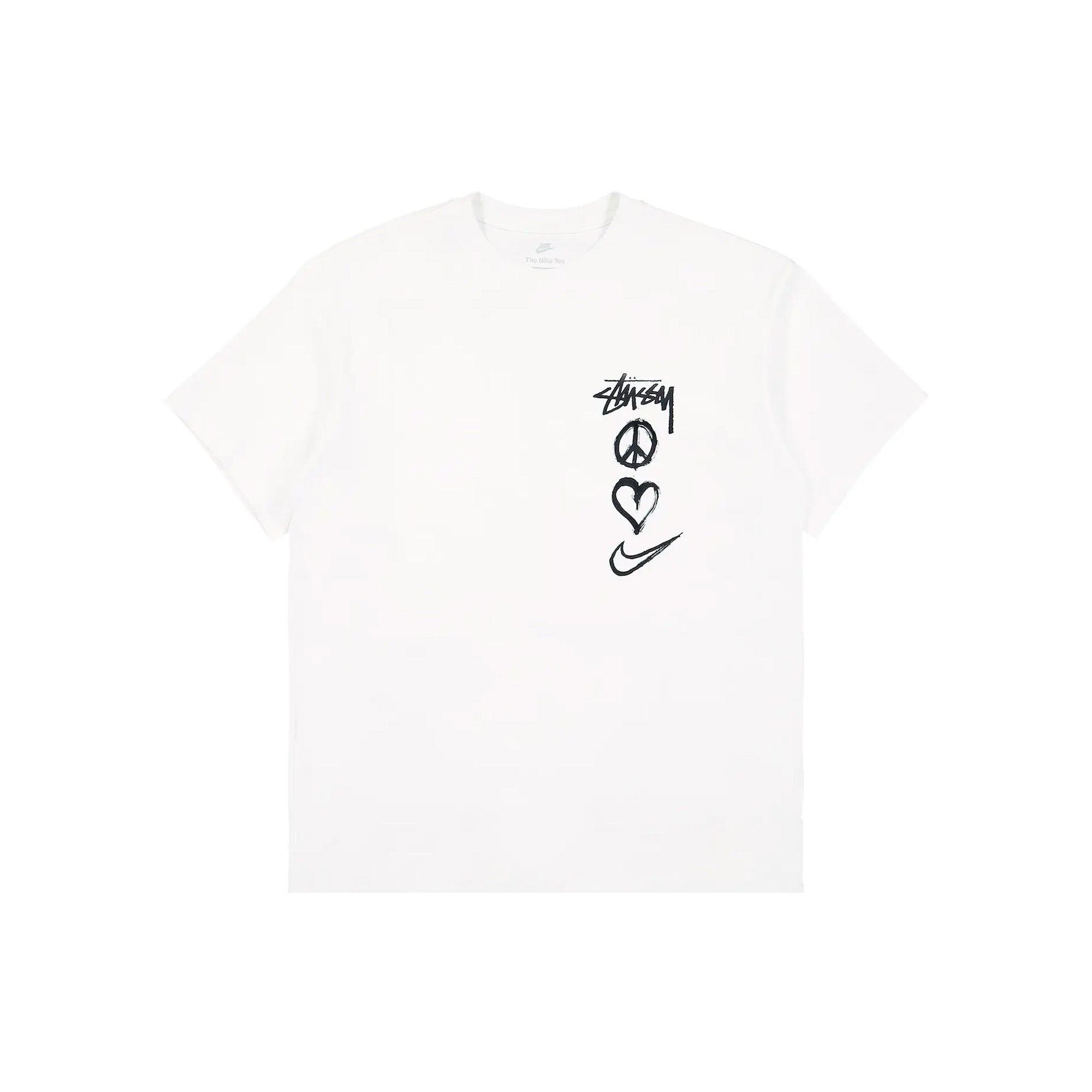 x Stussy Peace, Love, Swoosh T shirt 'White' (2022)