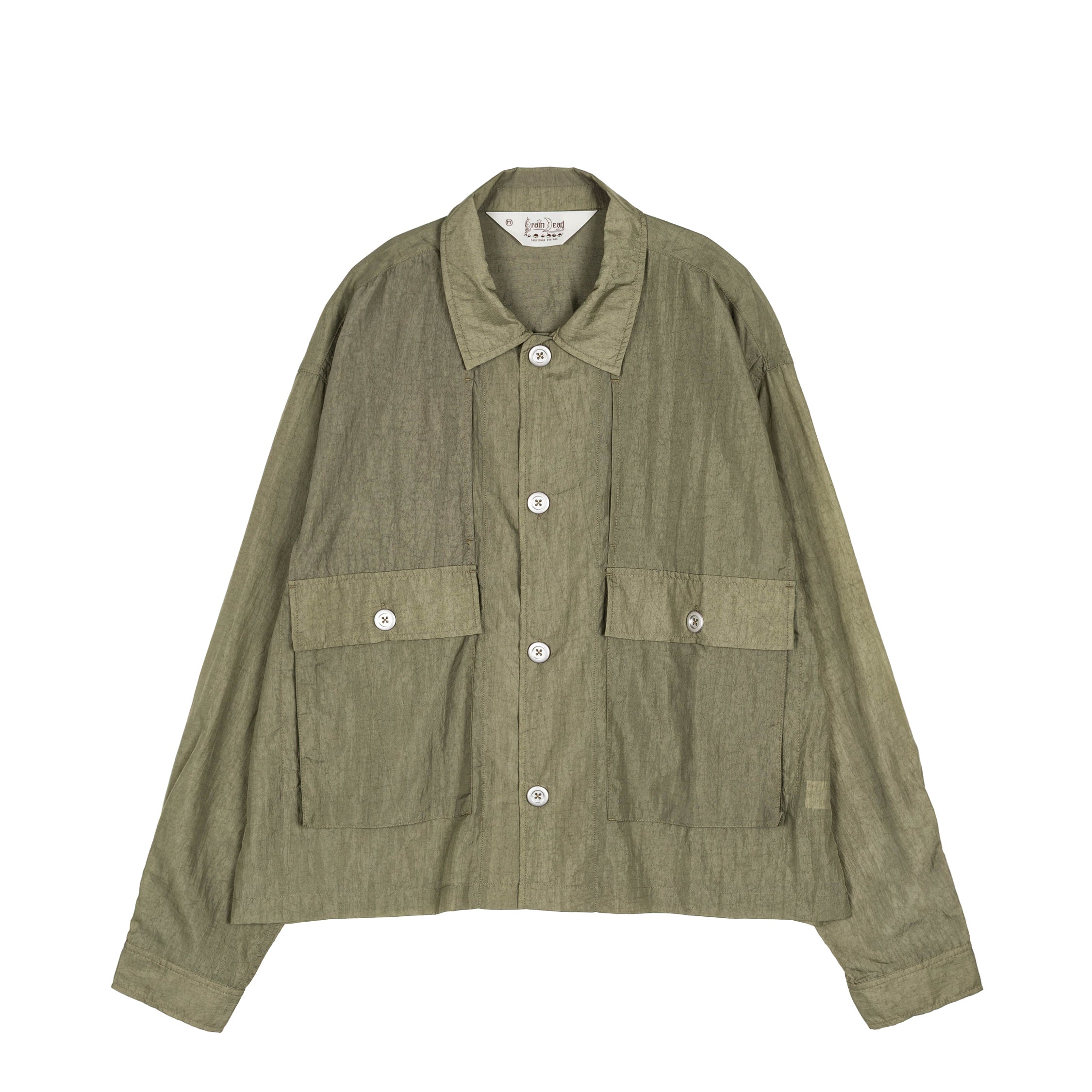 Brain Dead Cropped Nylon Button Up Shirt