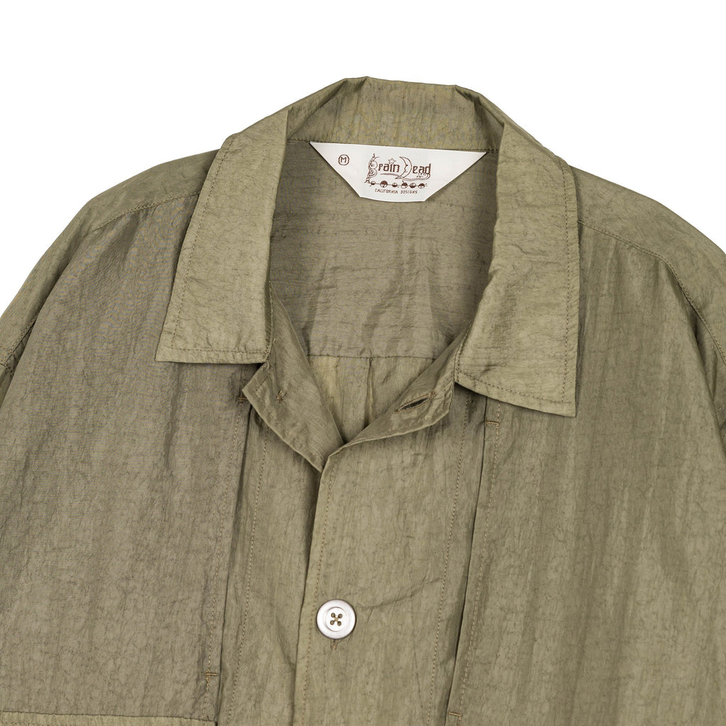 Brain Dead Cropped Nylon Button Up Shirt