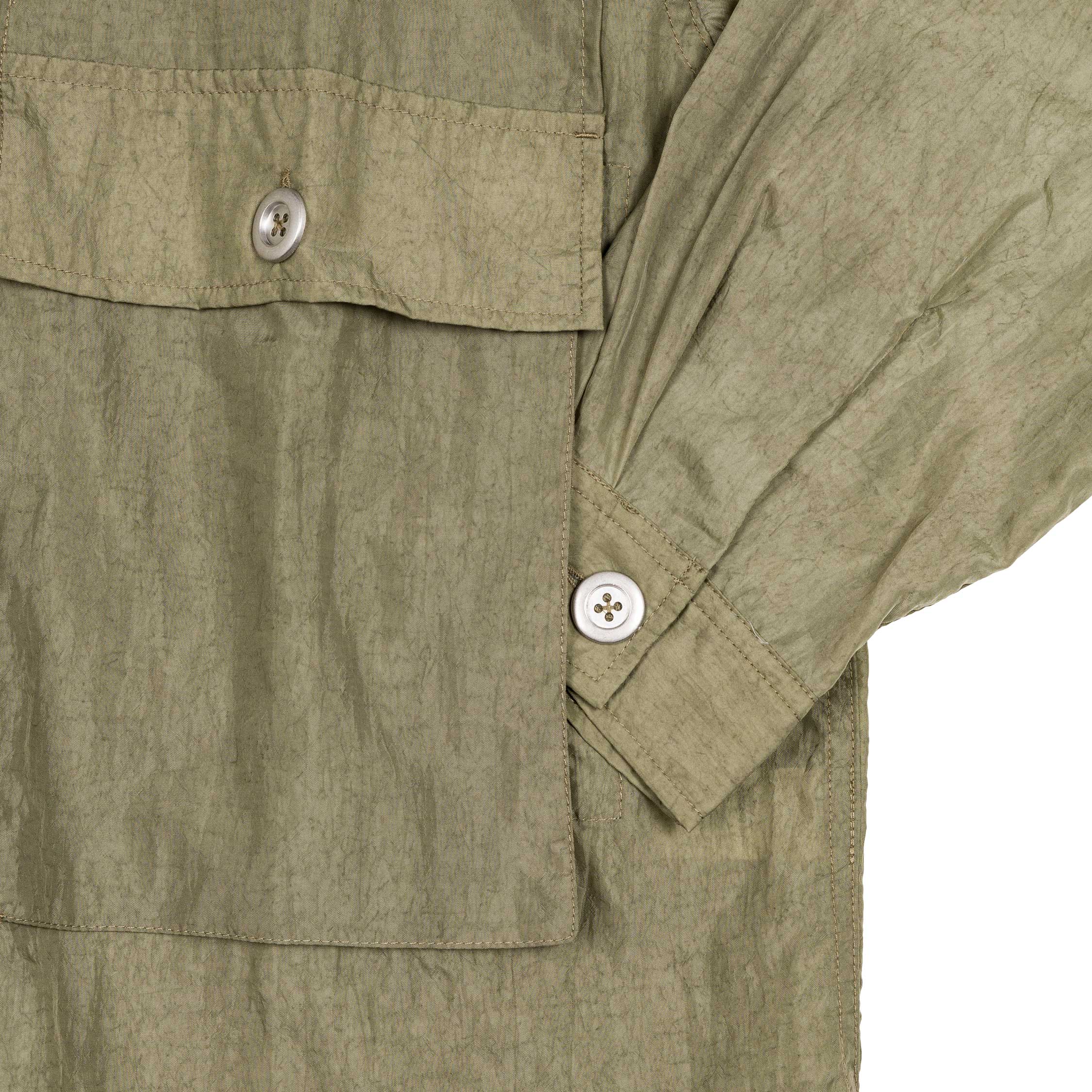 Brain Dead Cropped Nylon Button Up Shirt