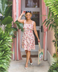 Isla Mini Dress in Pink Parrot