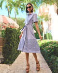 Riley Midi Shirtdress in Embroidery