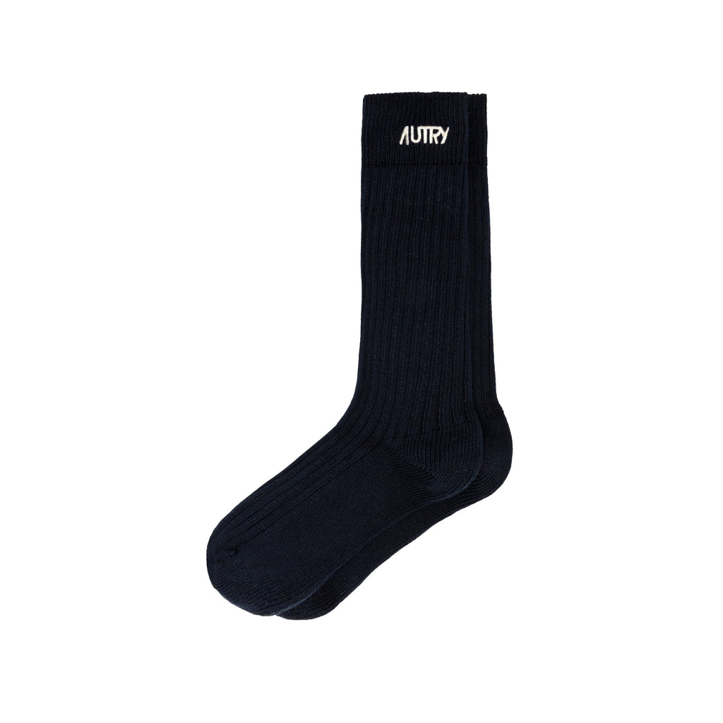 Autry Ribbed Socks with Embroidered Logo