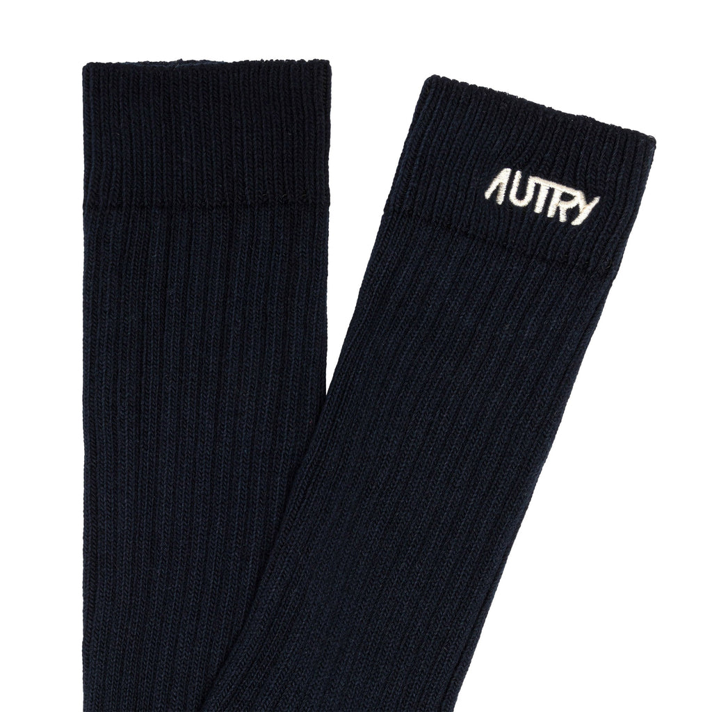 Autry Ribbed Socks with Embroidered Logo