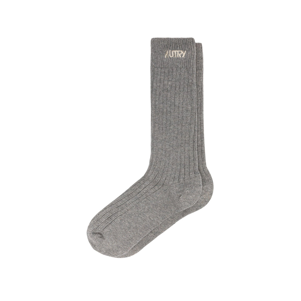 Autry Ribbed Socks with Embroidered Logo
