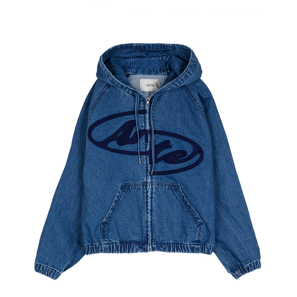 Arte Antwerp Split Logo Denim Hood Jacket