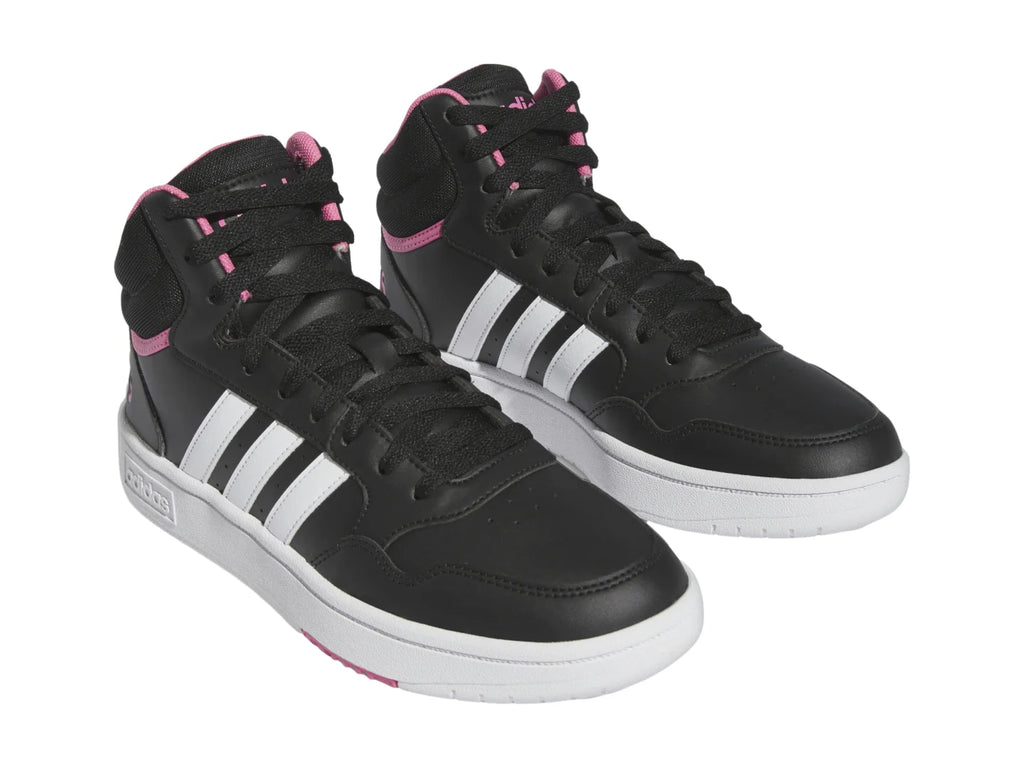 Tenis Adidas Hoops 30 Mid Negro Blanco y Rosa para Mujer