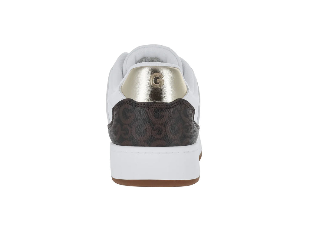 Tenis GBG Blanco Chocolate y Dorado para Mujer