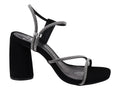 Sandalias Clasben Negro con Pedrería para Mujer