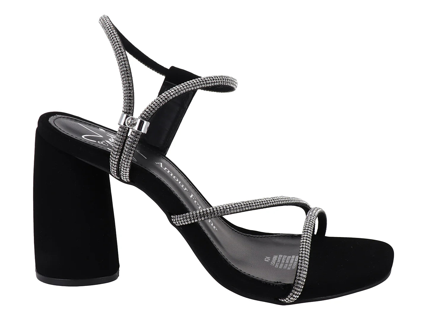 Sandalias Clasben Negro con Pedrería para Mujer