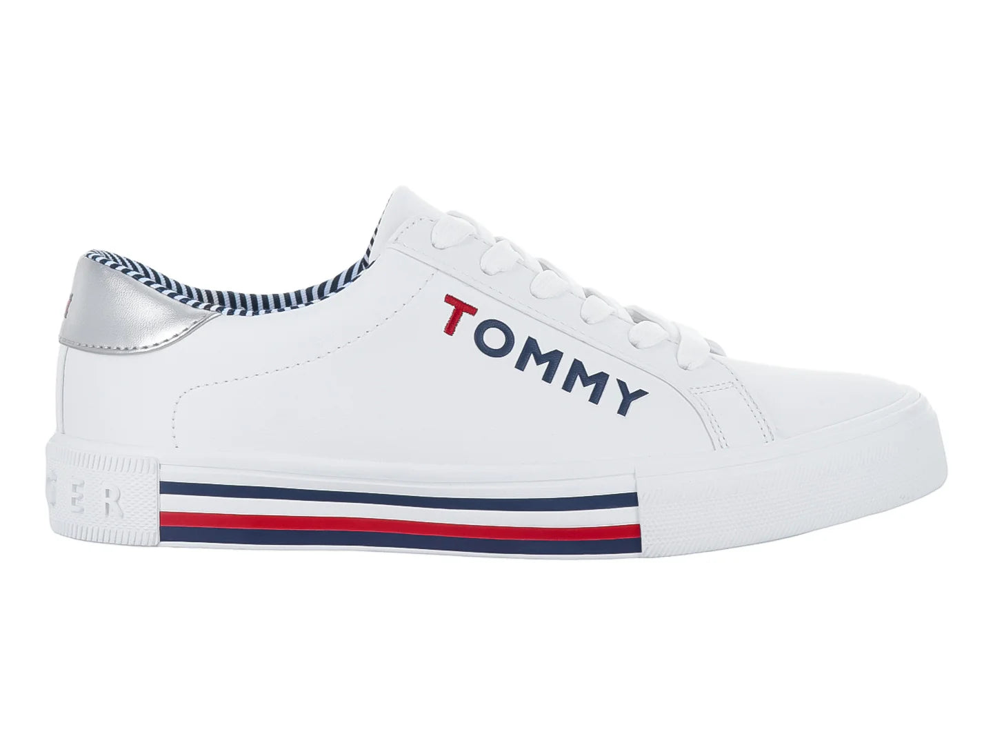 Tenis Tommy Hilfiger Twkery Blanco y Plata para Mujer