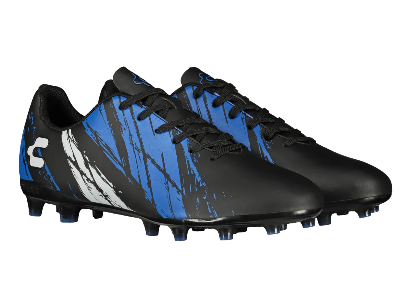 Tenis de Fútbol Charly Negro y Azul para Hombre