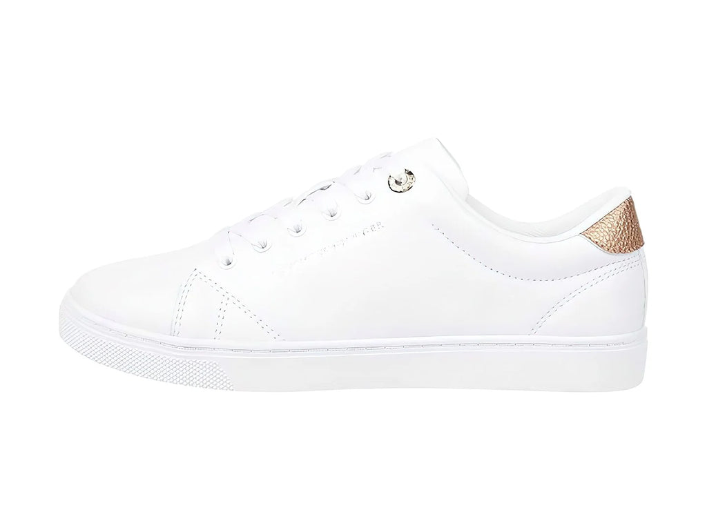 Tenis Tommy Hilfiger Blancos con Oro Rosa para Mujer