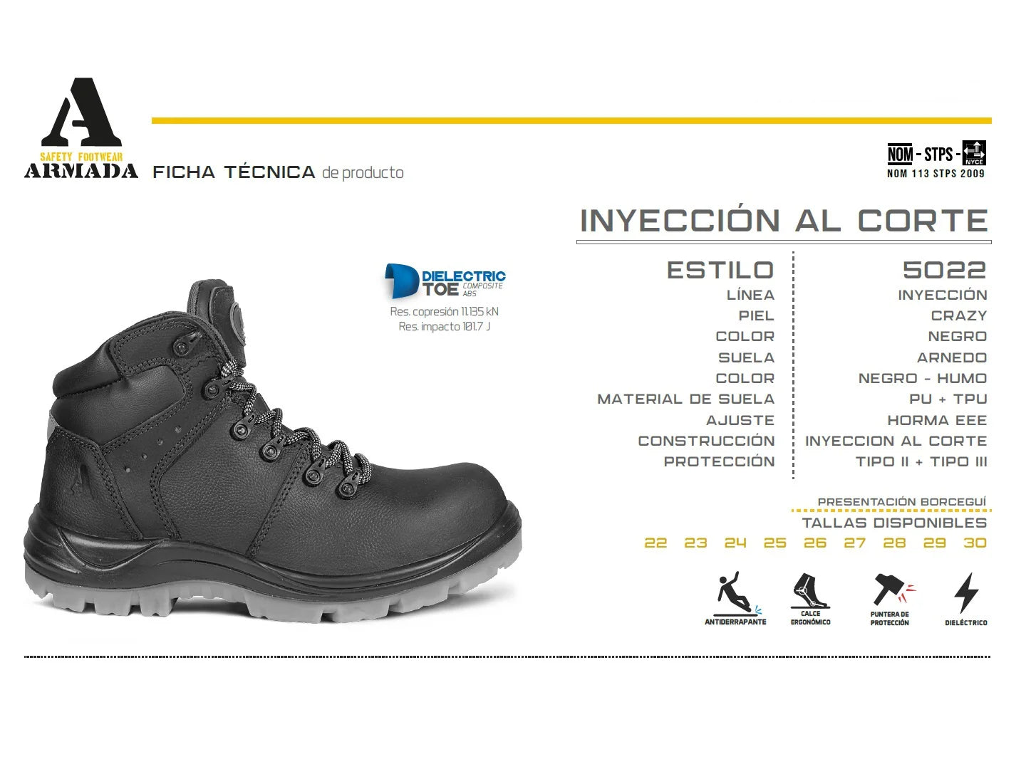 Botas Armada Napa Negro para Hombre