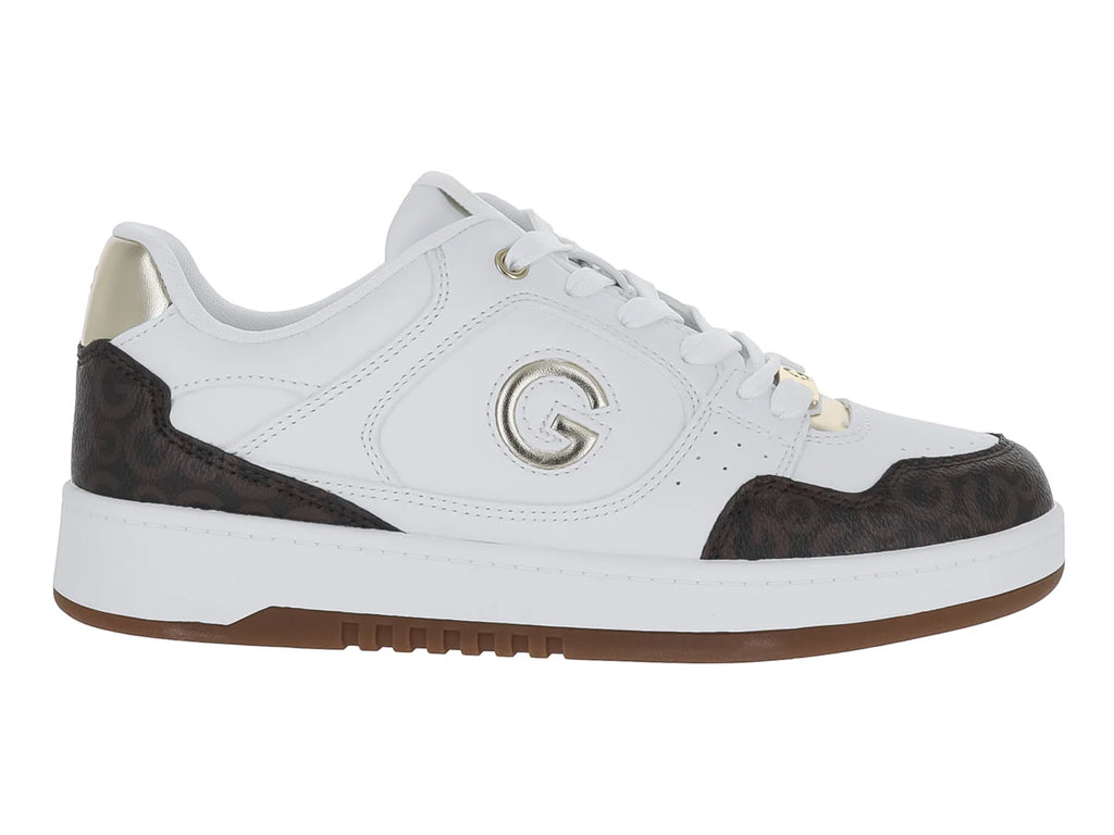 Tenis GBG Blanco Chocolate y Dorado para Mujer