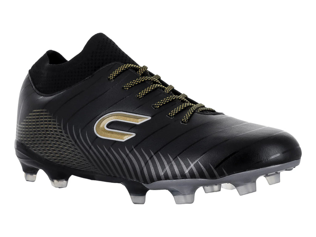 Tenis de Fútbol COURT Negro con Oro para Hombre