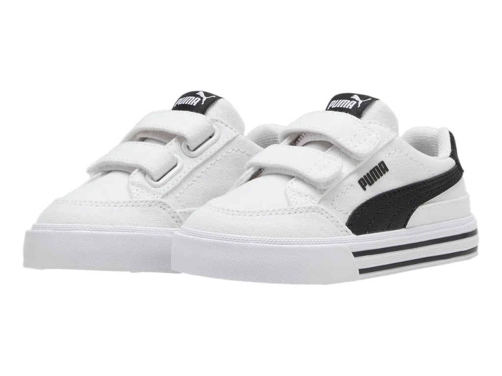 Tenis PUMA Court Classic Vulc Blanco y Negro para Niño