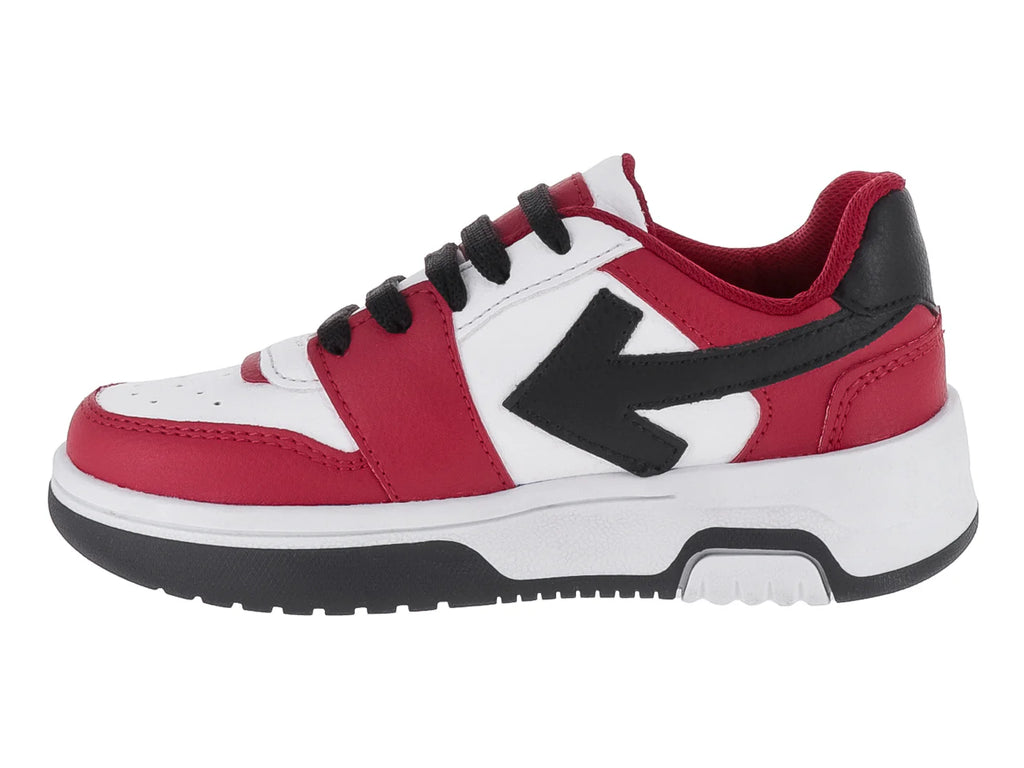 Tenis New Boys Rojo Blanco y Negro para Niño