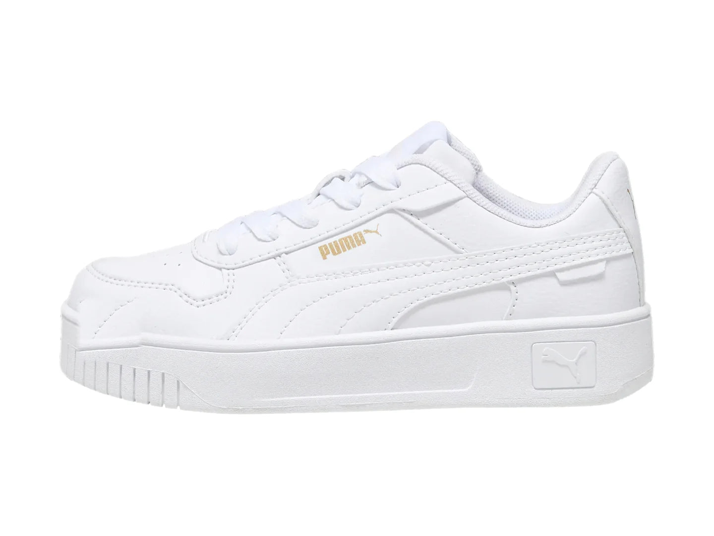 Tenis PUMA Carina Street Blanco y Oro para Niña
