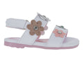 Sandalias Divitas Blancas con Flores para Niña