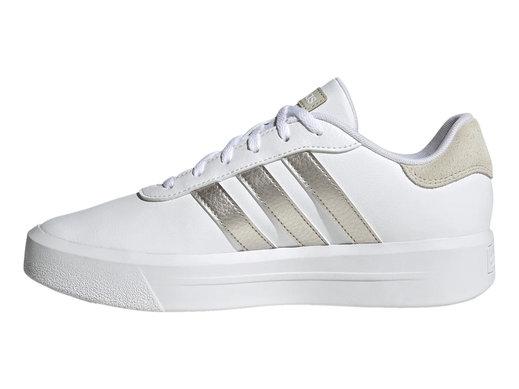 Tenis Adidas Court Platform Blanco y Dorado para Mujer