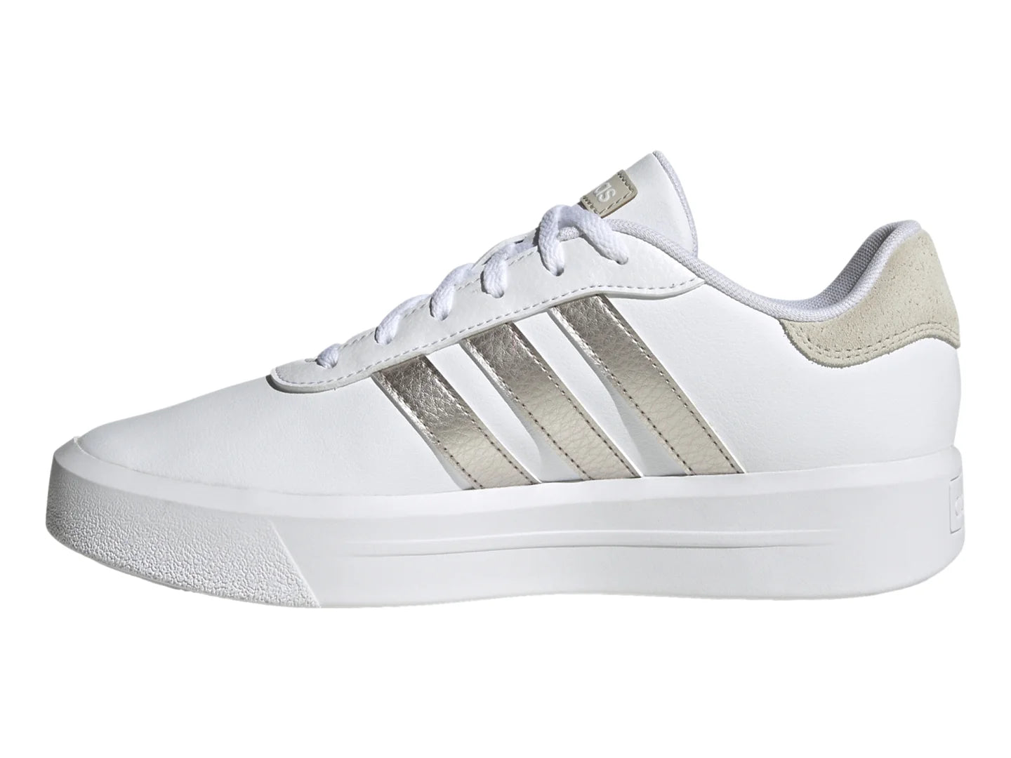 Tenis Adidas Court Platform Blanco y Dorado para Mujer